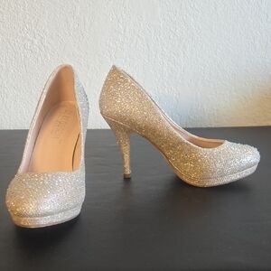 De Blossom Collection Sparkling Gold Heels